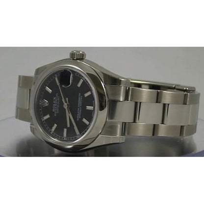 Watch Black Dial Stainless Steel Bracelet 