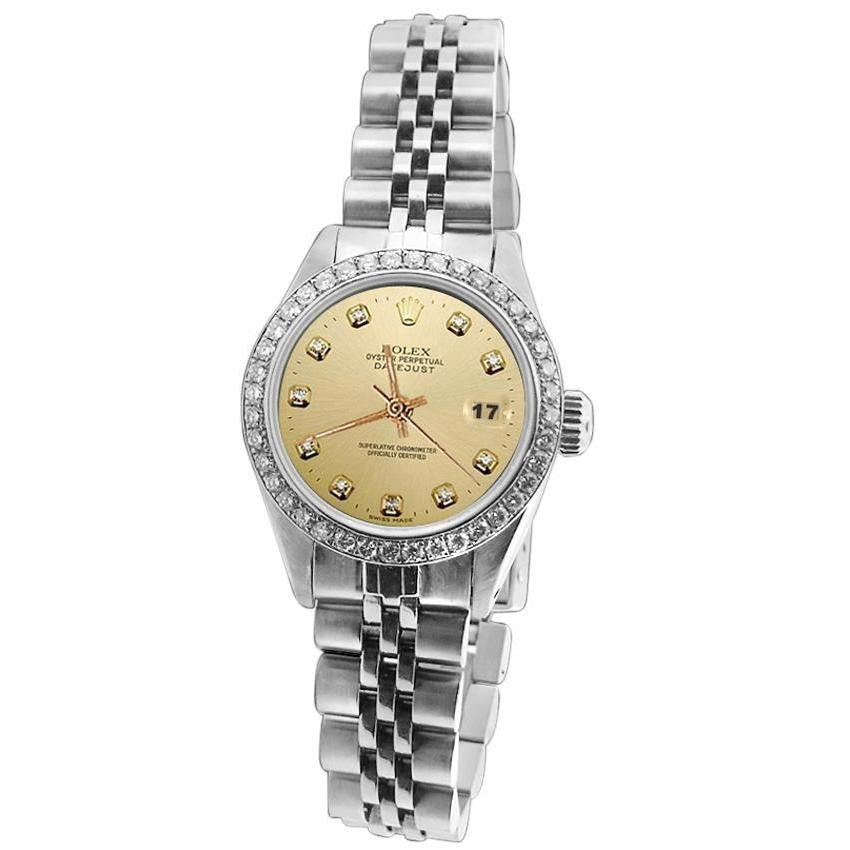 Ss Jubilee Diamond Lady Rolex Watch Champagne
