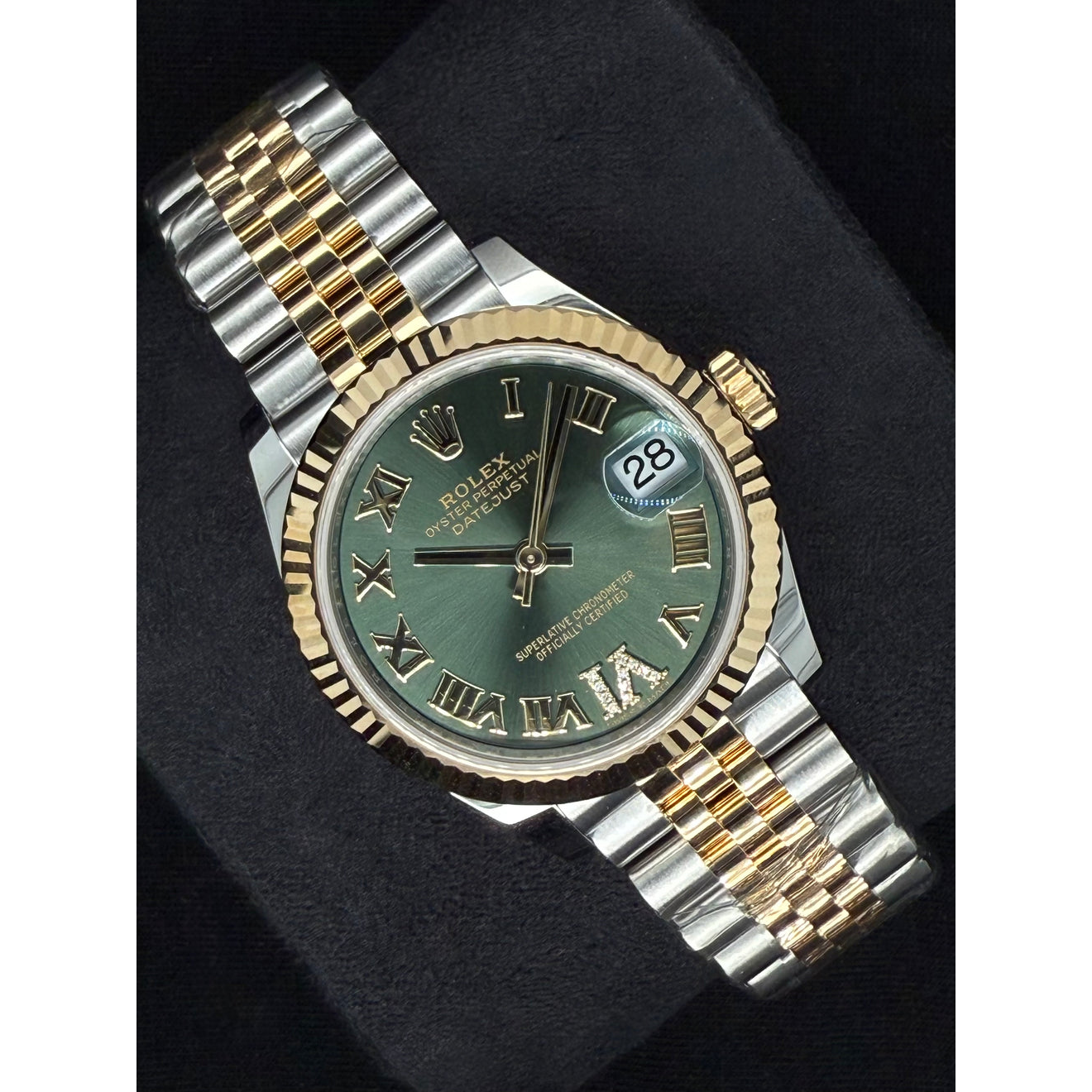 natural diamond watch side angle