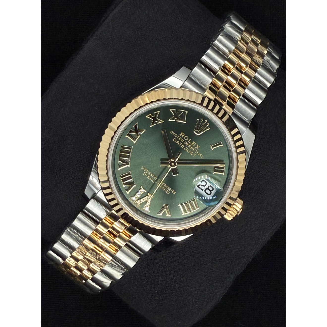 natural diamond watch close up detail