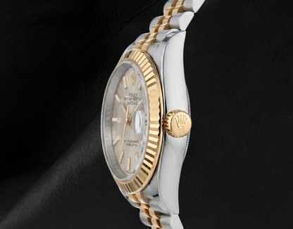 Datejust 279173 Rolex Luminous Dial Fluted Two Tone 28 mm Jubilee Women's Watch