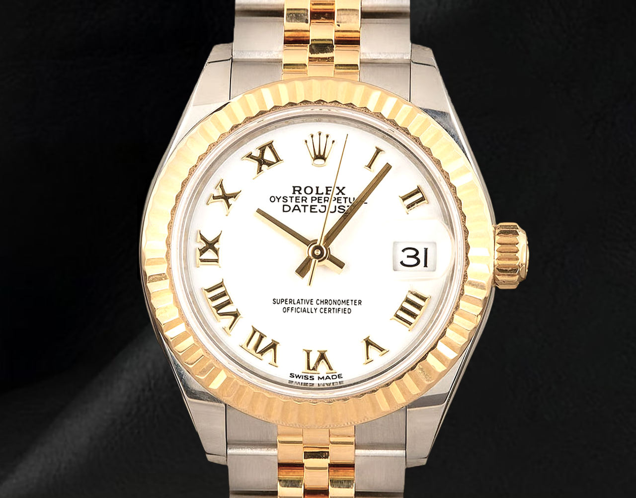 Datejust 279173 Rolex White Roman Dial Two Tone Women Watch