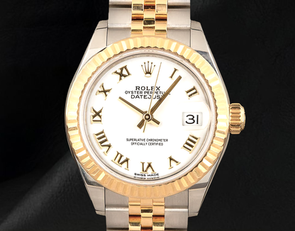 Datejust 279173 Rolex White Roman Dial Two Tone Women Watch