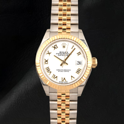 Datejust 279173 Rolex White Roman Dial Two Tone Women Watch
