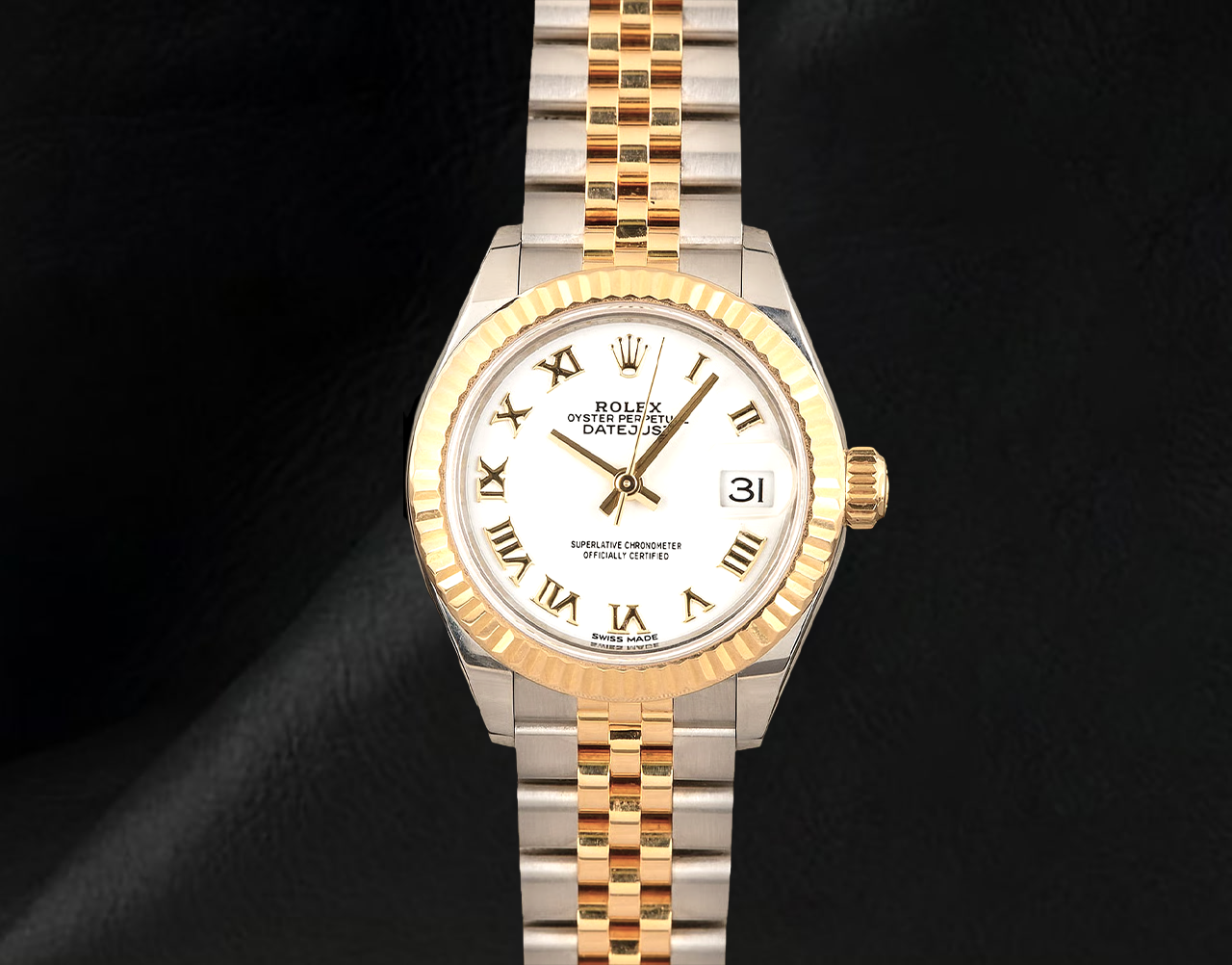 Datejust 279173 Rolex White Roman Dial Two Tone Women Watch