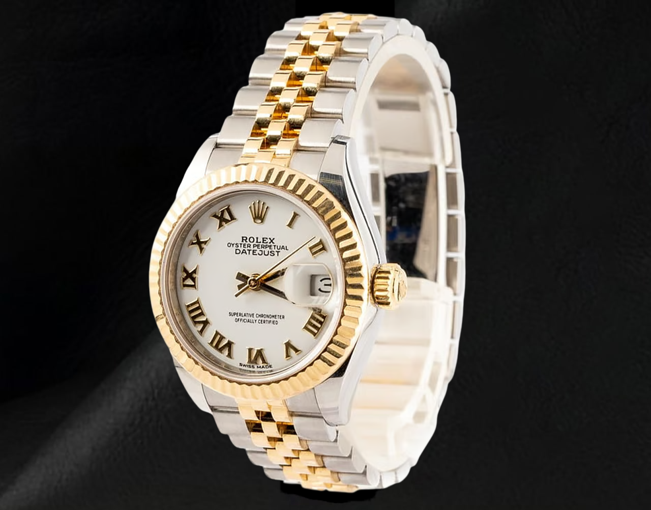 Datejust 279173 Rolex White Roman Dial Two Tone Women Watch
