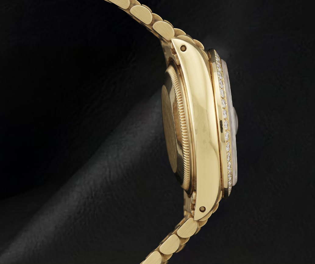 Datejust 6917 Rolex 26mm Floral Diamond Dial  President Bracelet Two Tone 18K Watch