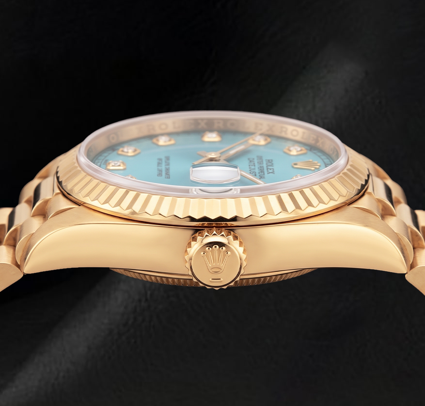 Datejust Rolex 26mm 69178 Turquoise Diamond Dial 18K Yellow Gold Watch