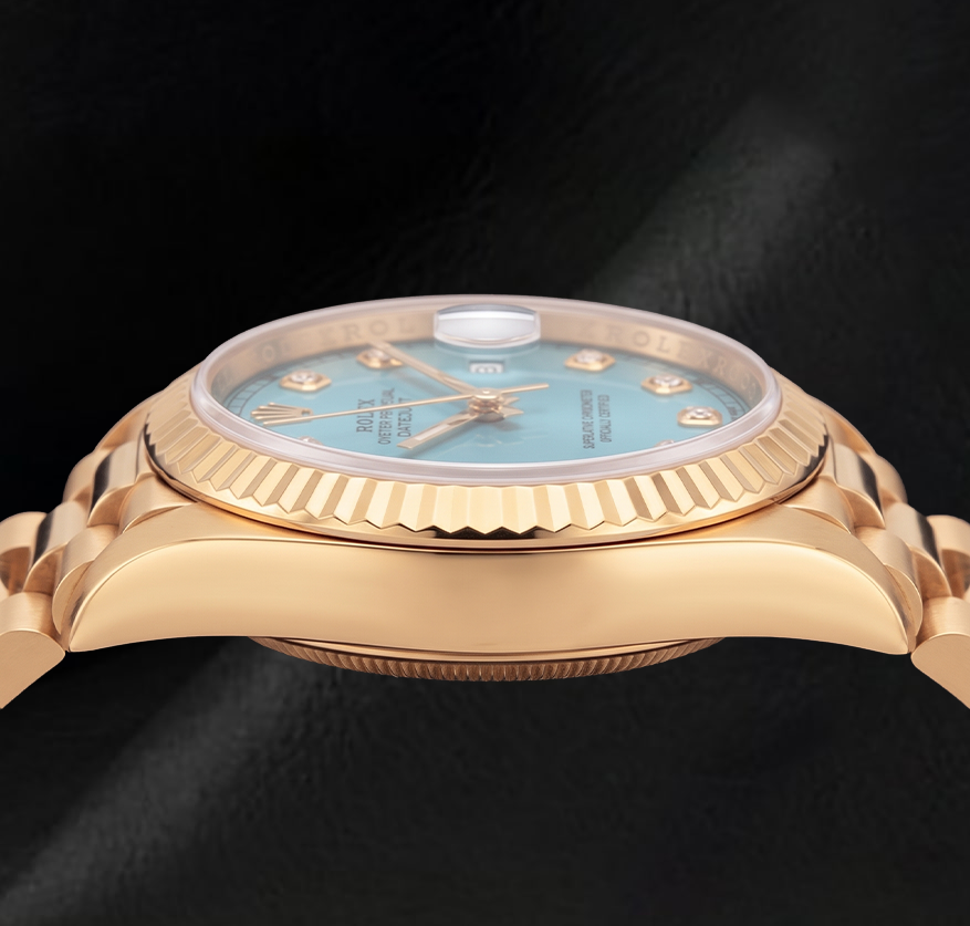 Datejust Rolex 26mm 69178 Turquoise Diamond Dial 18K Yellow Gold Watch
