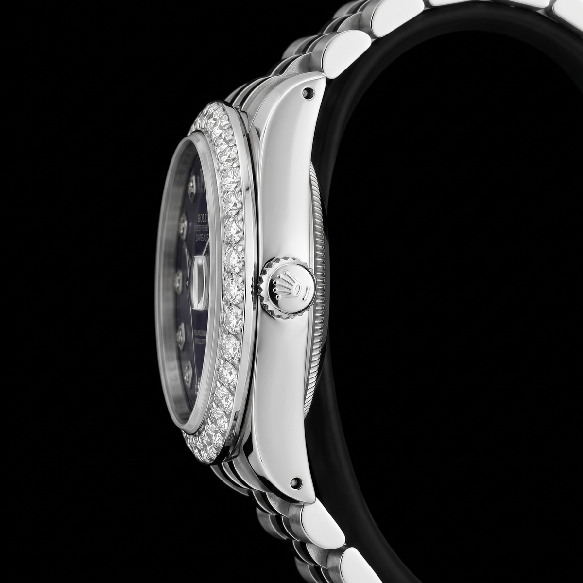 Datejust Rolex 26mm Diamond Bezel Blue Diamond Dial 6916 Stainless Steel Watch