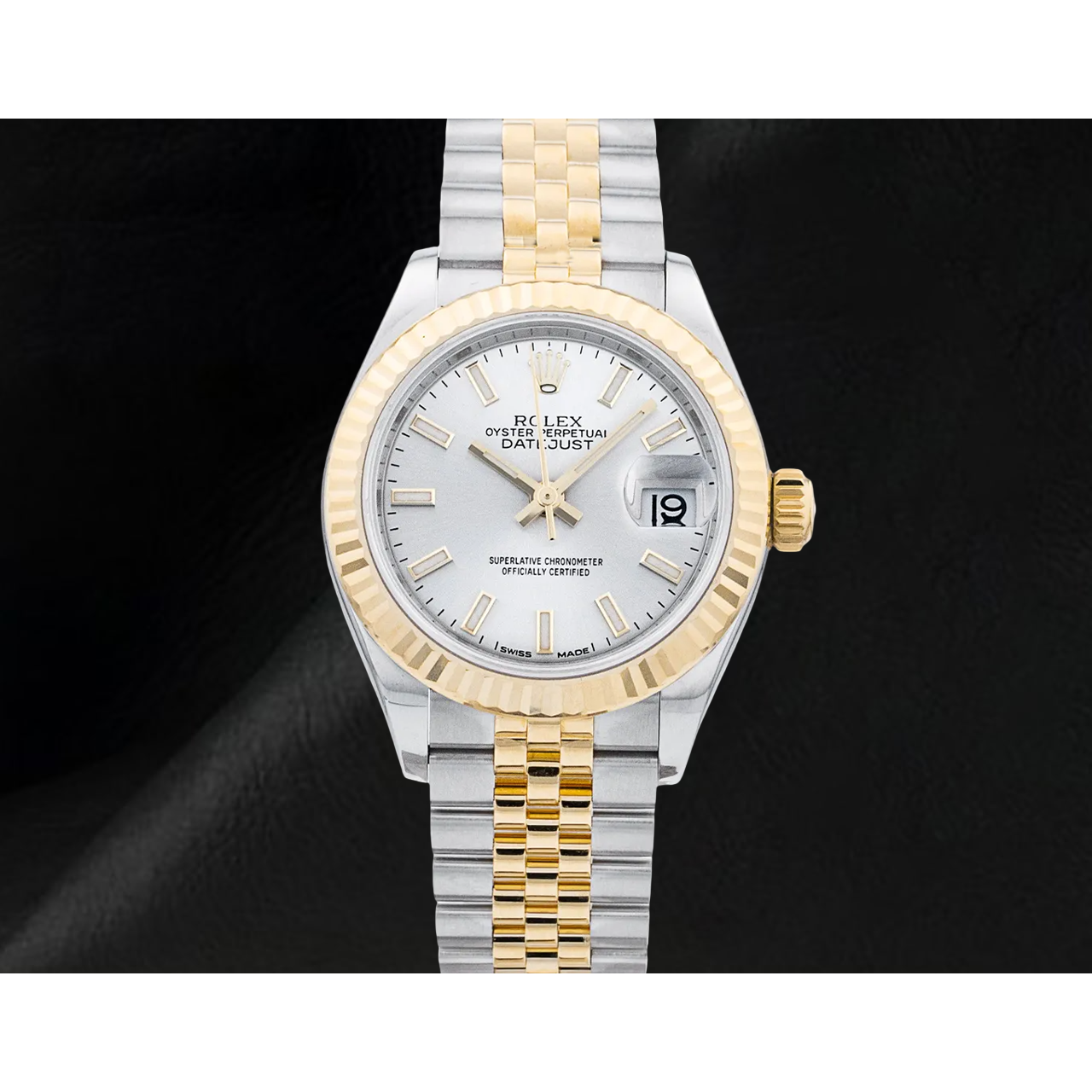 Datejust Rolex 28 mm Women Fluted Bezel Stainless Steel And Gold Watch 279173