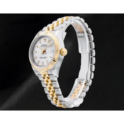 Datejust Rolex 28 mm Women Fluted Bezel Stainless Steel And Gold Watch 279173