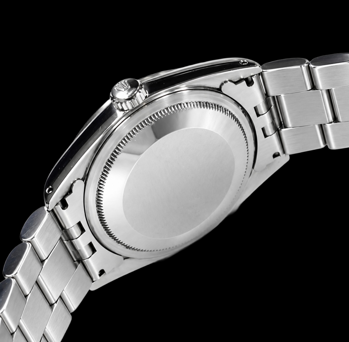 Datejust Rolex 36mm Gray Stick Dial Stainless Steel Watch Oyster Bracelet
