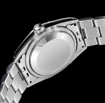 Datejust Rolex 36mm Gray Stick Dial Stainless Steel Watch Oyster Bracelet
