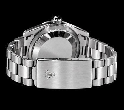 Datejust Rolex 36mm Gray Stick Dial Stainless Steel Watch Oyster Bracelet
