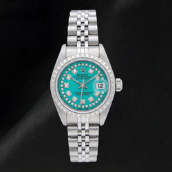 Datejust Rolex 6916 String Diamond Dial 26mm Stainless Steel Watch