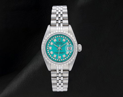 Datejust Rolex 6916 String Diamond Dial 26mm Stainless Steel Watch