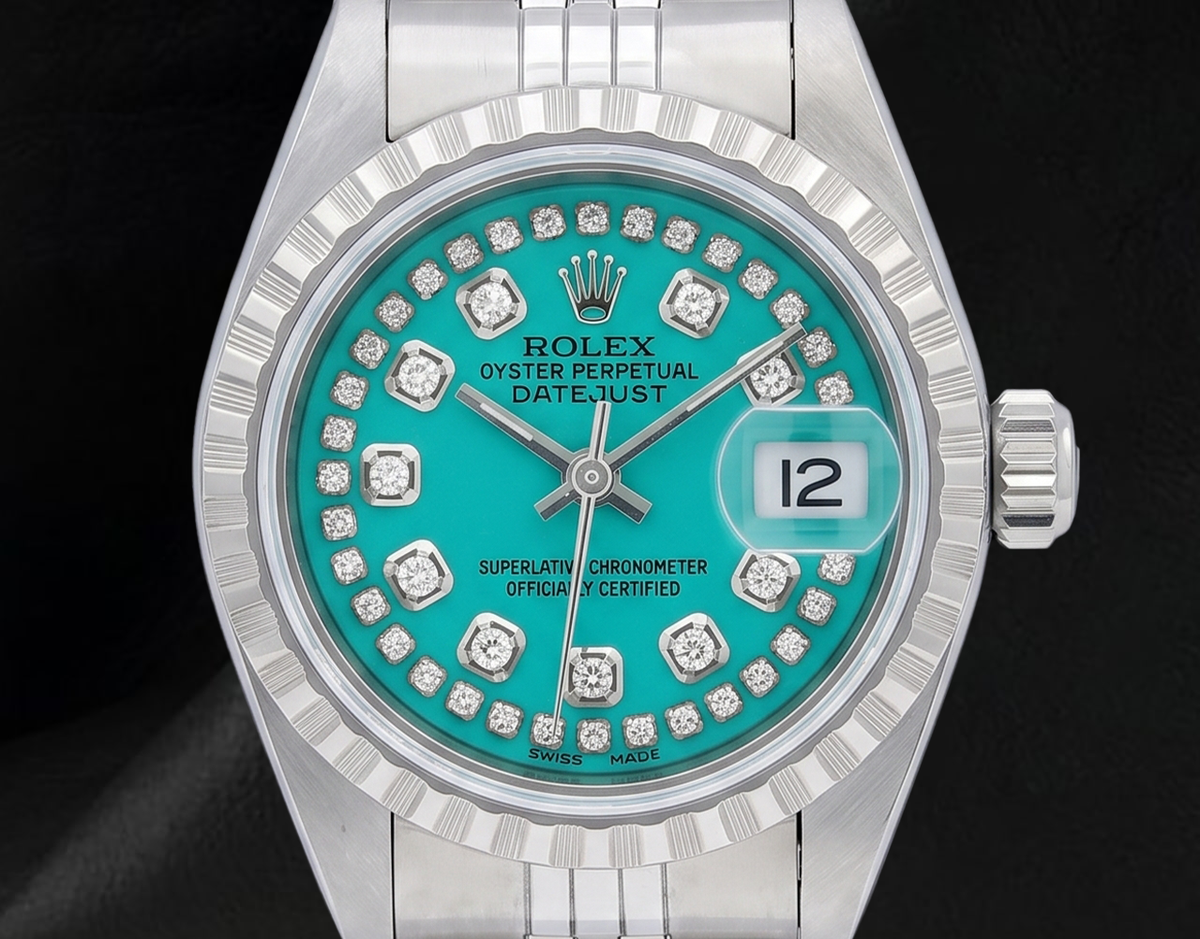 Datejust Rolex 6916 String Diamond Dial 26mm Stainless Steel Watch
