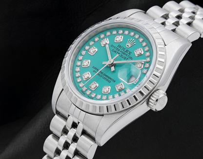 Datejust Rolex 6916 String Diamond Dial 26mm Stainless Steel Watch