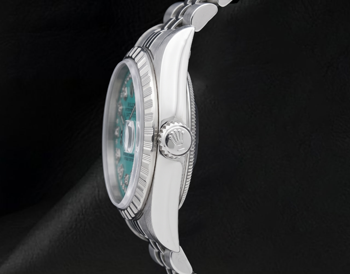 Datejust Rolex 6916 String Diamond Dial 26mm Stainless Steel Watch
