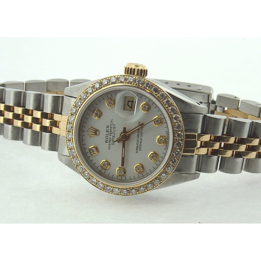 Watch Two Tone Bracelet White Diamond Dial