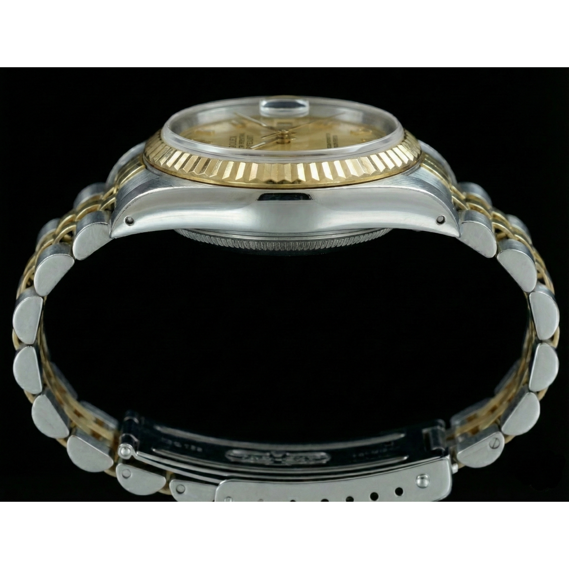 Datejust Rolex Lady Watch Ss & Gold Jubilee Champagne Roman Dial