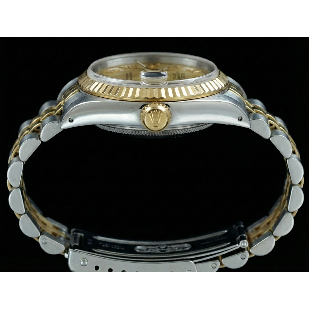 Datejust Rolex Lady Watch Ss & Gold Jubilee Champagne Roman Dial