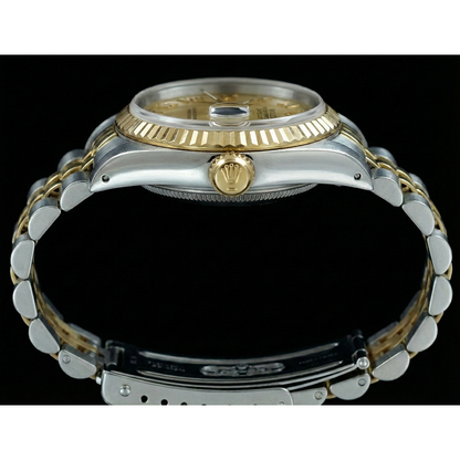 Datejust Rolex Lady Watch Ss & Gold Jubilee Champagne Roman Dial