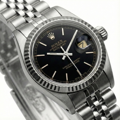 Datejust Stick Dial Fluted Bezel Watch Rolex Ss Jubilee