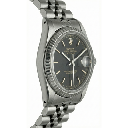 Datejust Stick Dial Fluted Bezel Watch Rolex Ss Jubilee