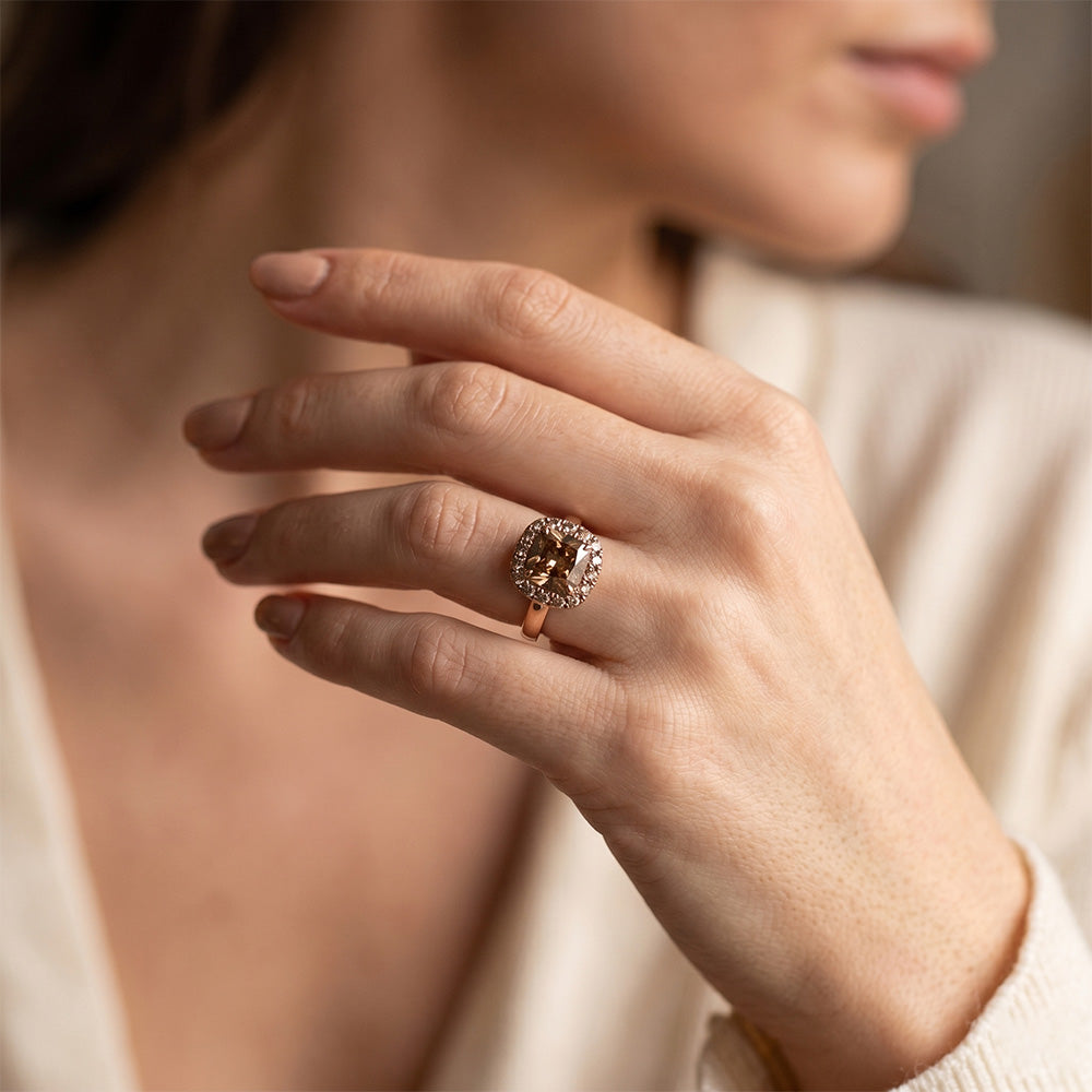Designer Halo Ring with Desert Diamond Diamond – 2 ct