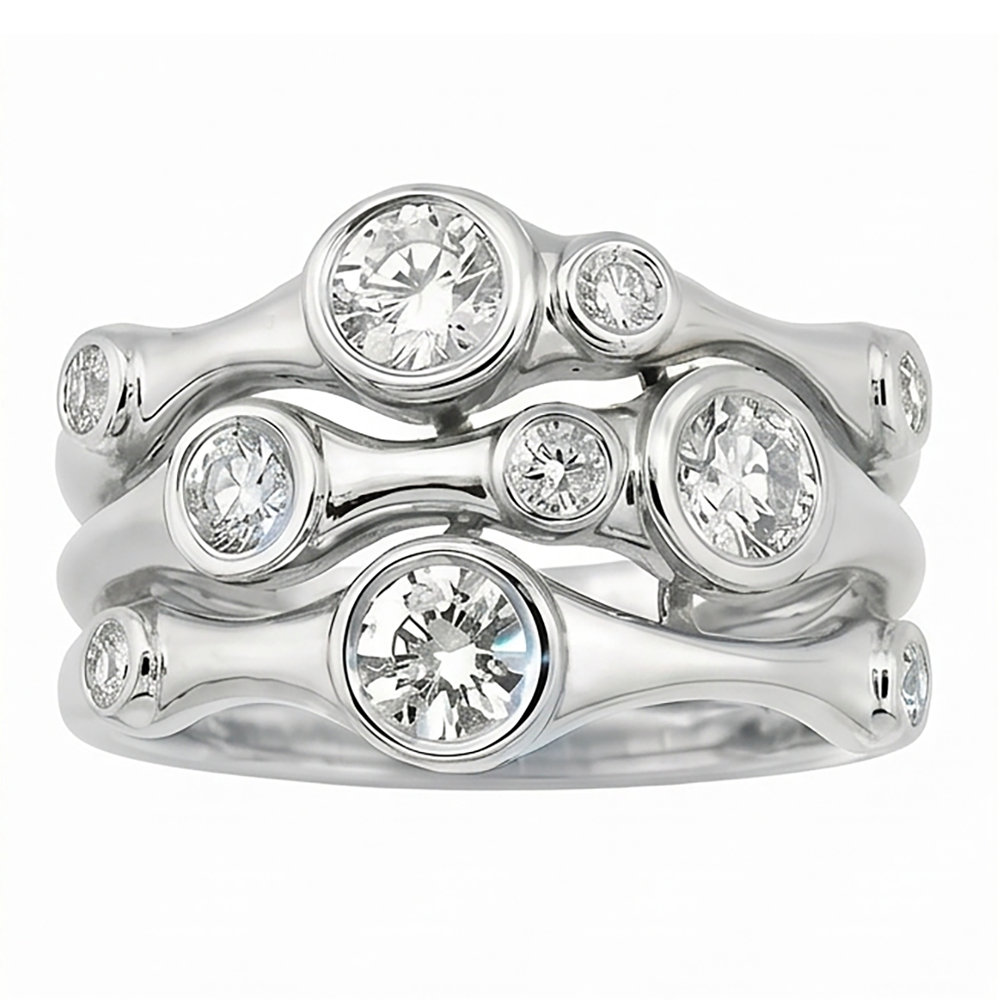 Diamond Fancy Ring 1.10 Carats 10K White Men's Jewelry New