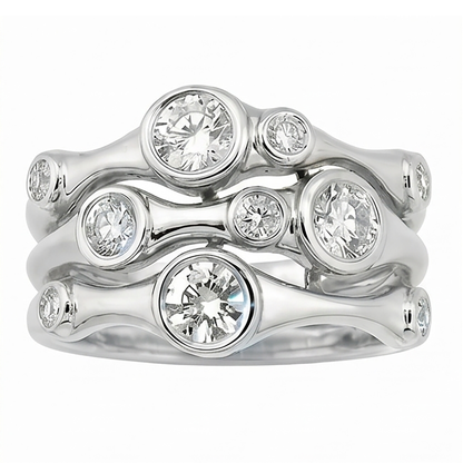 Diamond Fancy Ring 1.10 Carats 10K White Men's Jewelry New