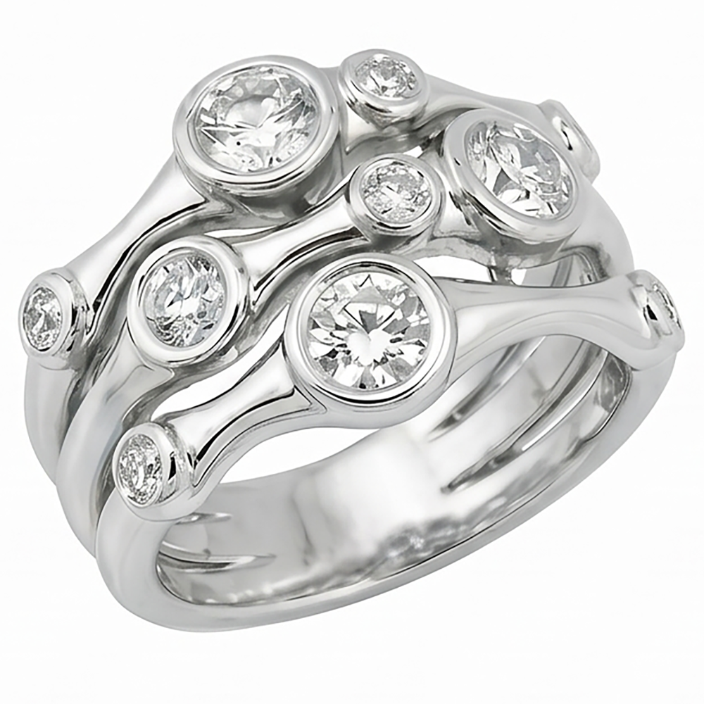 Diamond Fancy Ring 1.10 Carats 10K White Men's Jewelry New