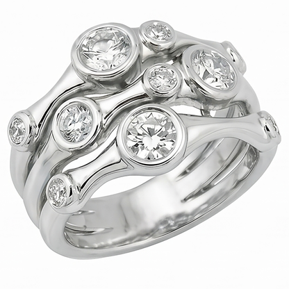 Diamond Fancy Ring 1.10 Carats 10K White Men's Jewelry New