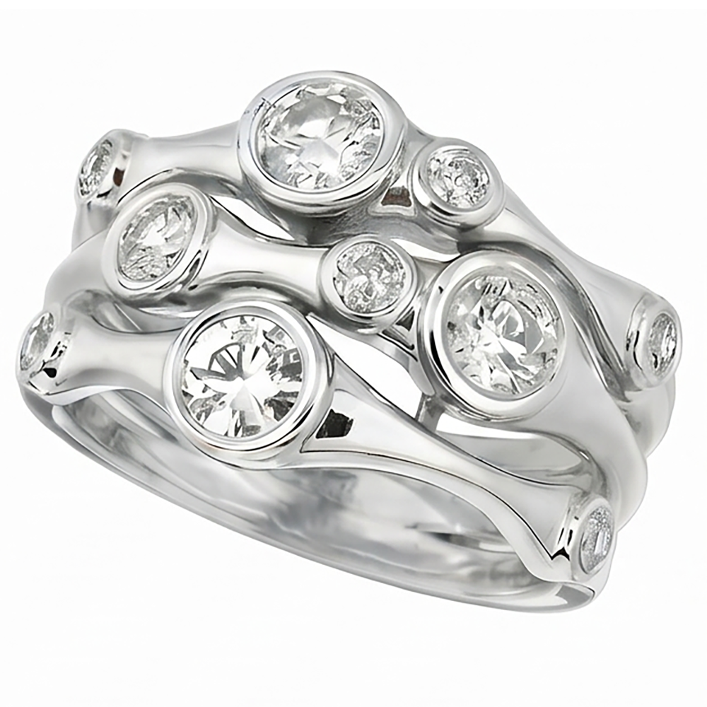 Diamond Fancy Ring 1.10 Carats 10K White Men's Jewelry New