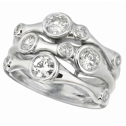 Diamond Fancy Ring 1.10 Carats 10K White Men's Jewelry New