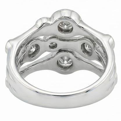 Diamond Fancy Ring 1.10 Carats 10K White Men's Jewelry New