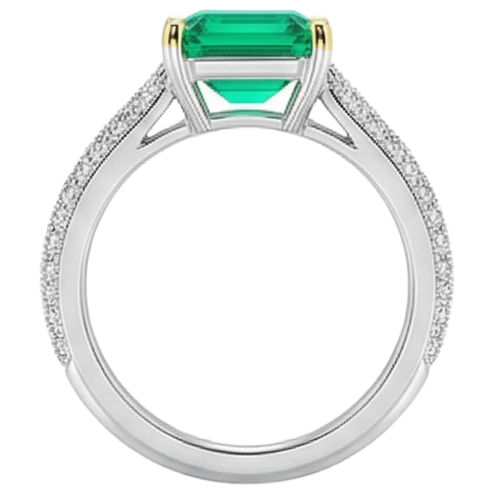 natural emerald emerald 2ct ring profile view