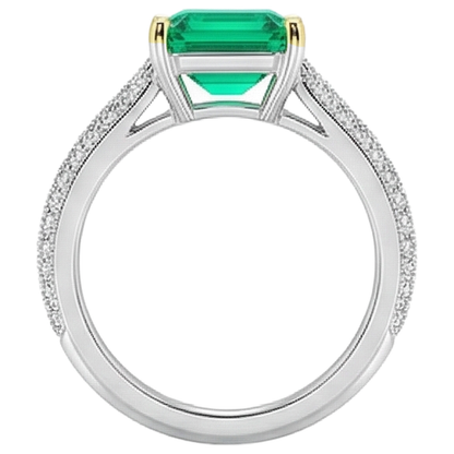 natural emerald emerald 2ct ring profile view