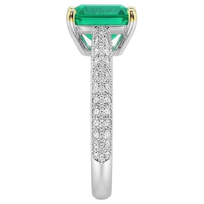 natural emerald emerald 2ct ring top view
