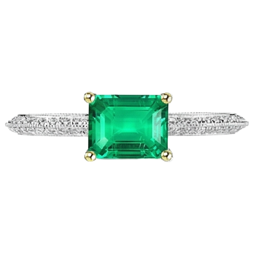 natural emerald emerald 2ct ring close up detail