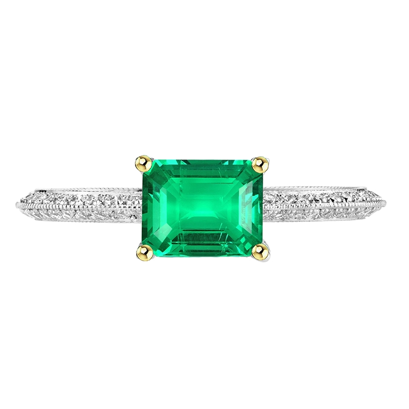 natural emerald emerald 2ct ring front view