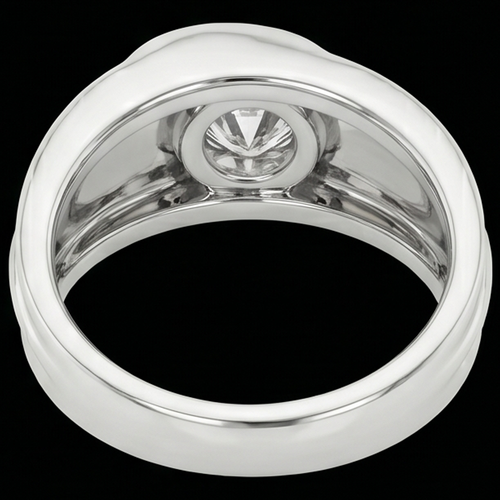 Diamond Solitaire Mens Wedding Band Round Cut
