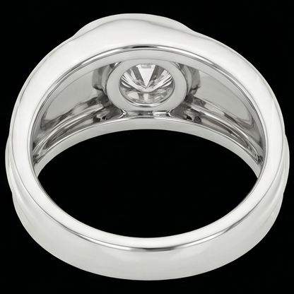 Diamond Solitaire Mens Wedding Band Round Cut