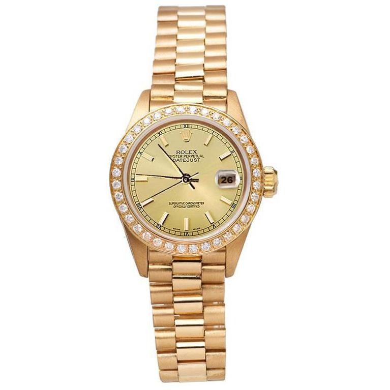Presidential Style Watch G Champagne Stick Dial