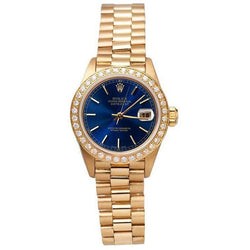 Diamond Bezel Rolex Datejust Watch Lady Presidential Style Gold