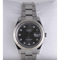 Diamond Dial Fluted Bezel Rolex Men Watch Datejust Ii Ss