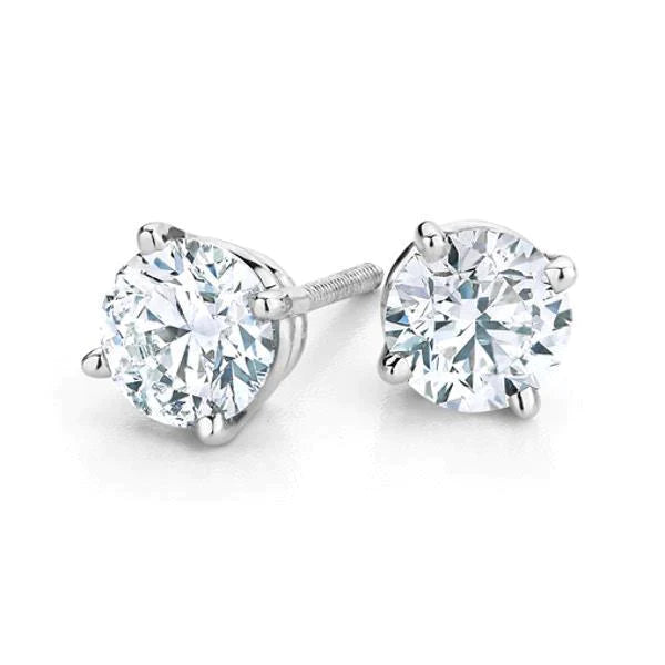 Diamond Lady Studs Earring 4 Carats White Gold 14K