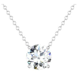 Mined Diamond Solitaire Necklace Women Jewelry